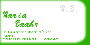 maria baahr business card